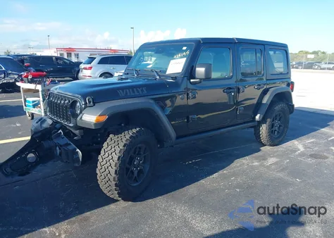2024 Jeep Wrangler 4-Door Willys 4X4 из США, поврежденный, VIN 1C4PJXDN7RW350472